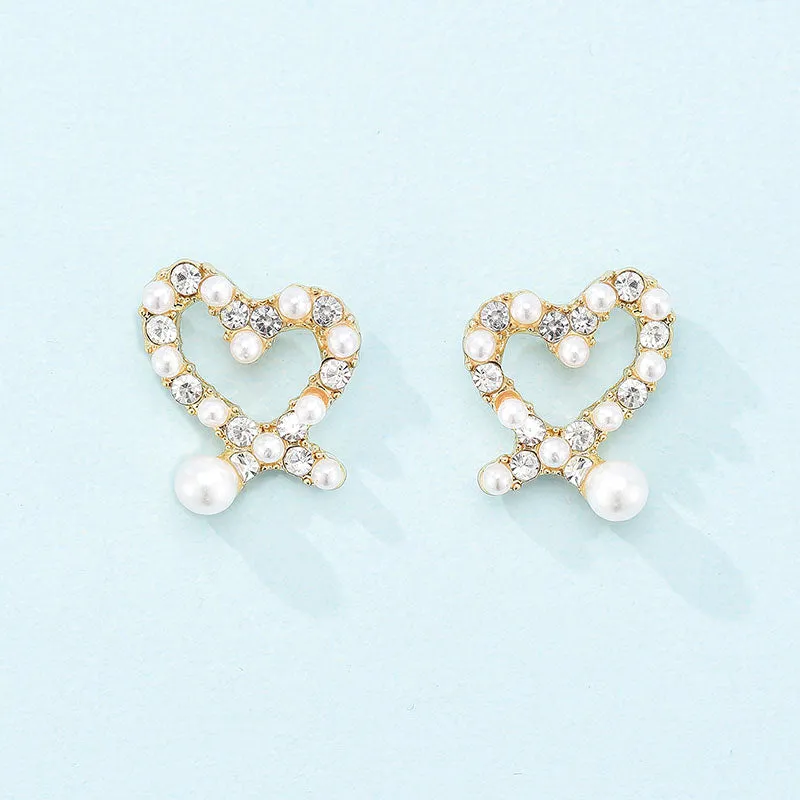 Simple Ring Forest Gold Earrings With Diamonds