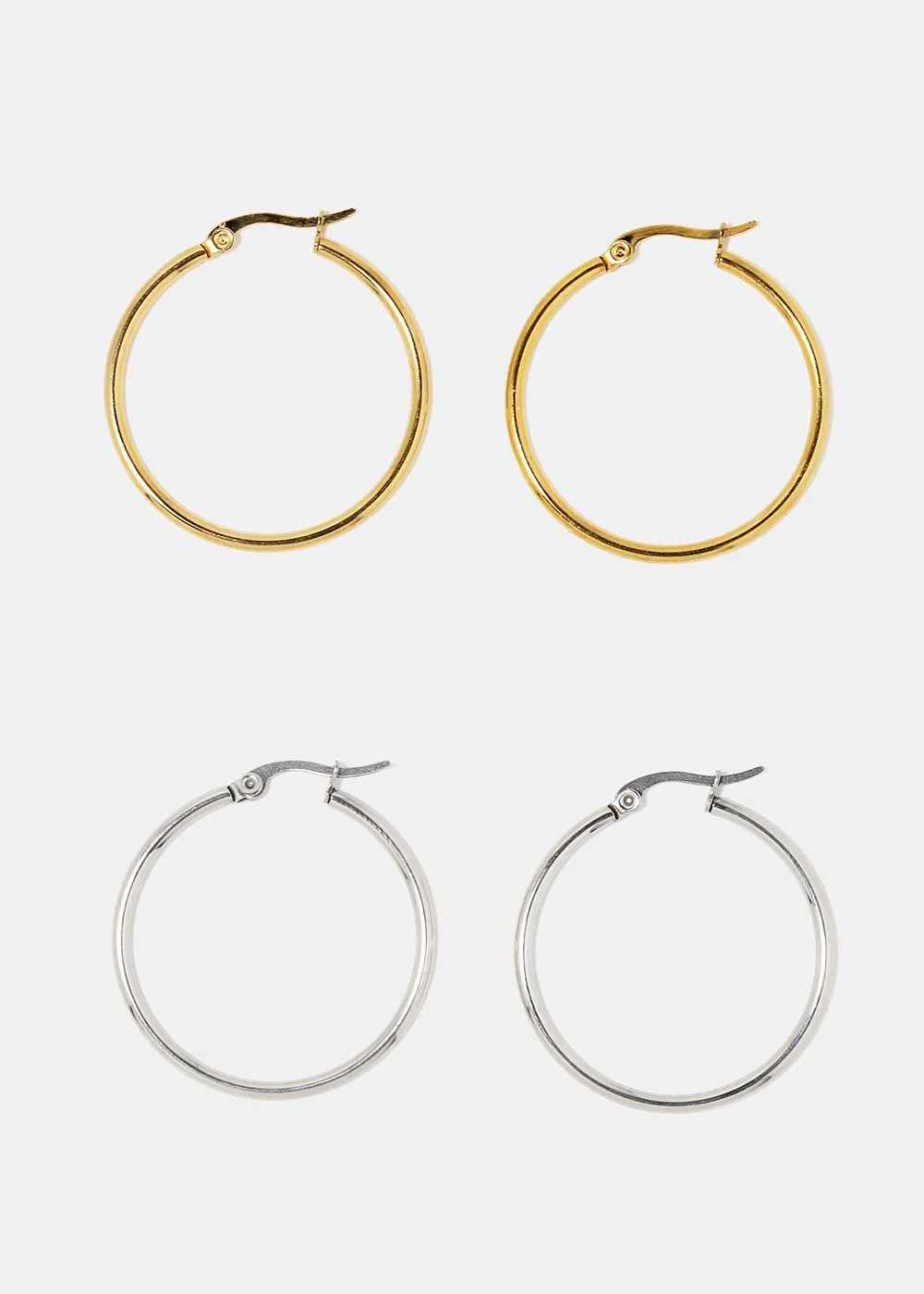 Small Smooth Metal Hoop Earrings