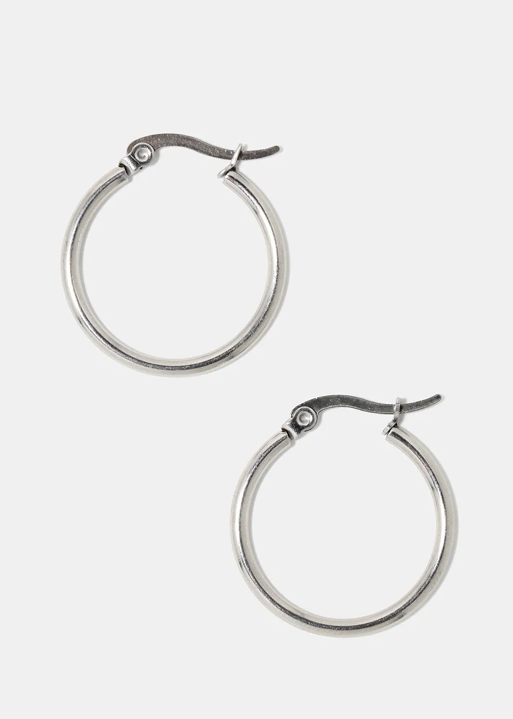 Small Smooth Metal Hoop Earrings