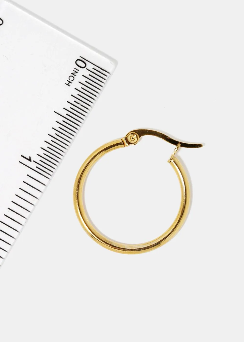 Small Smooth Metal Hoop Earrings