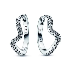 Sparkling Wave Hoop Earrings