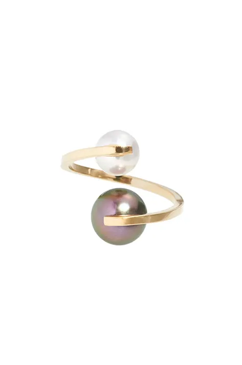 Spiral Pearl Ring