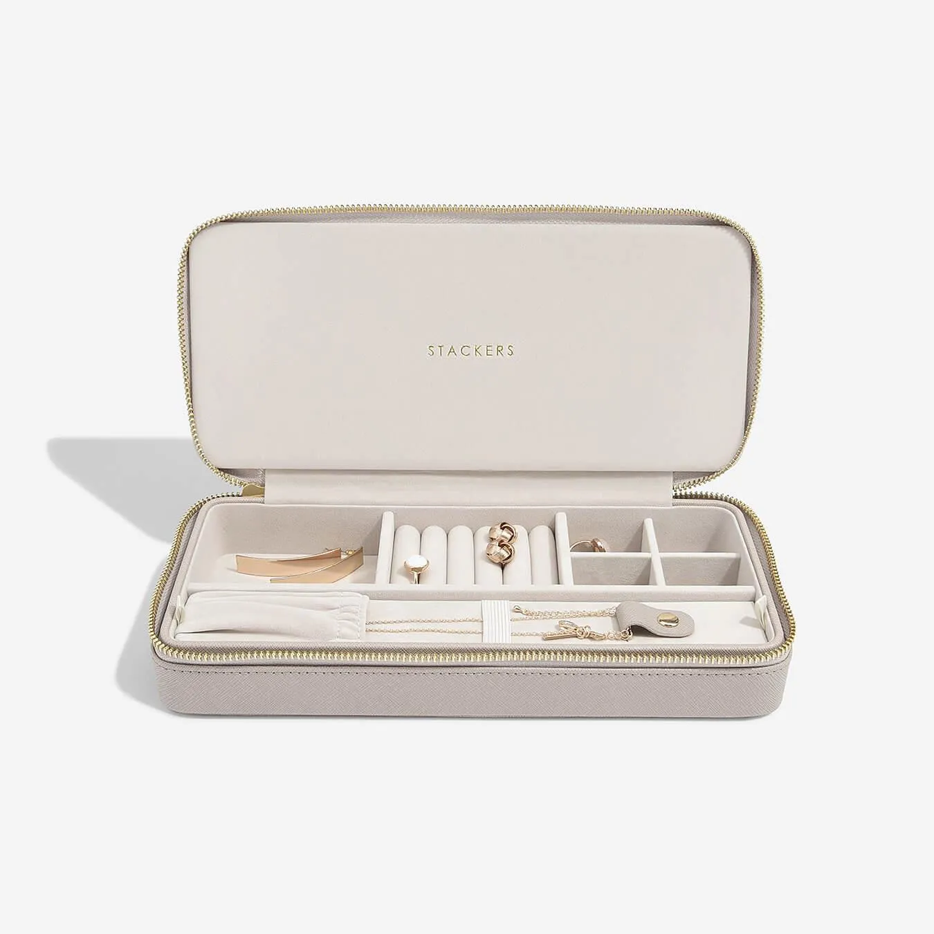 Stackers Taupe Sleek Necklace Zipped Jewellery Box