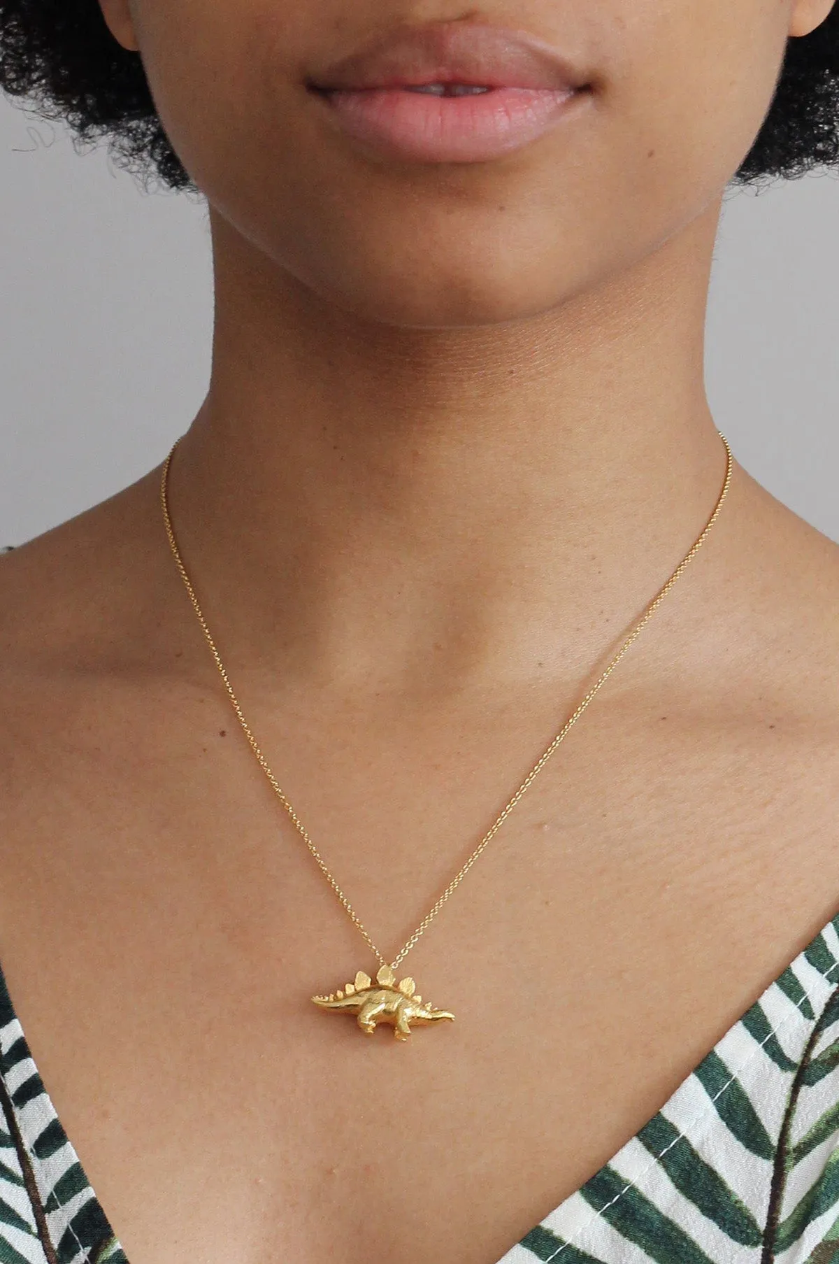 Stegosaurus Necklace Gold