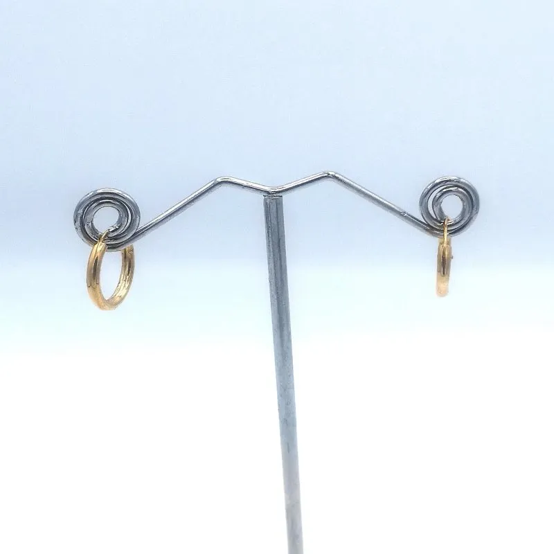 Sterling Silver 14kt Yellow Gold Plated 14mm Thick Hoop Earrings