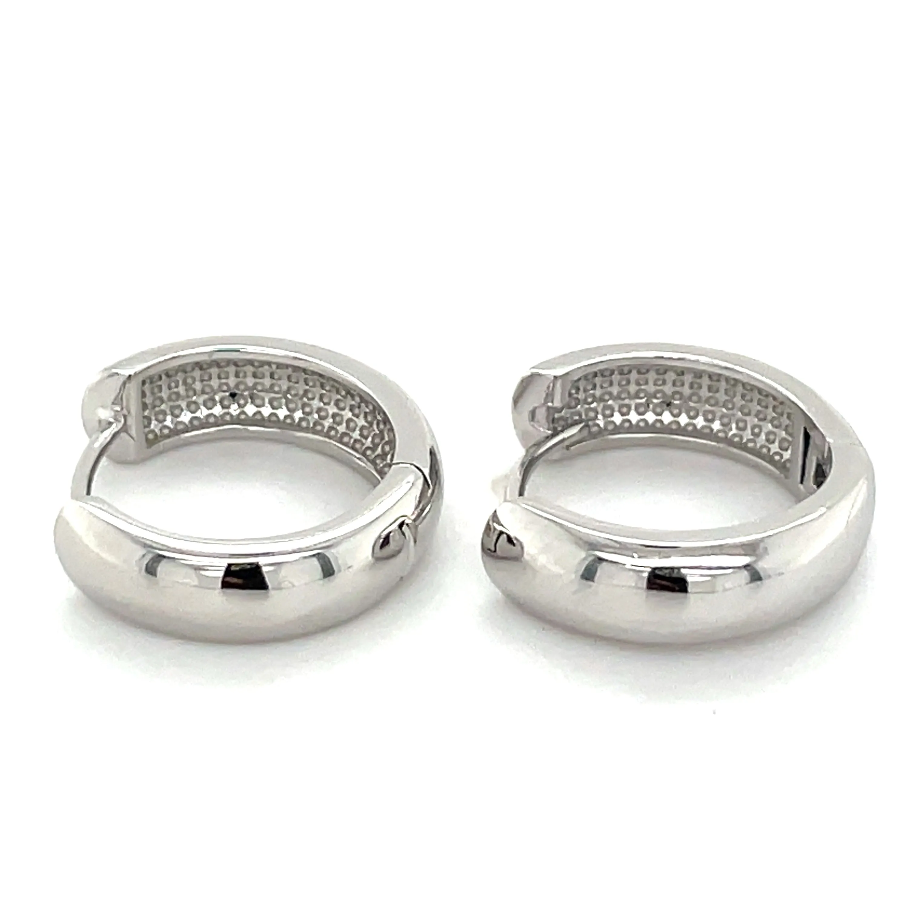 Sterling Silver Chunky Polished Hoop Earrings