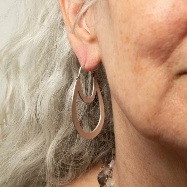 Sterling Silver Double Oval Hoop Earrings