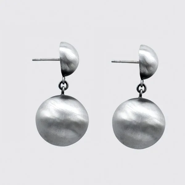 Sterling Silver Large Ball Drop Stud Earrings