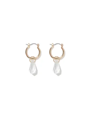 Stormi Simple Stone Huggie Hoop Earrings