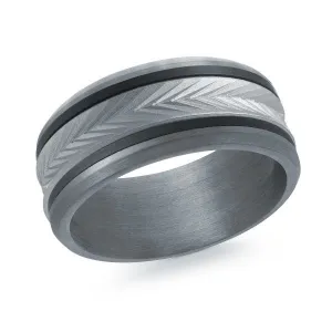Tantalum with Carbon Fiber and 14K White Gold Ring from the Tantalum Collection by Malo - MRDTC-019-8BW