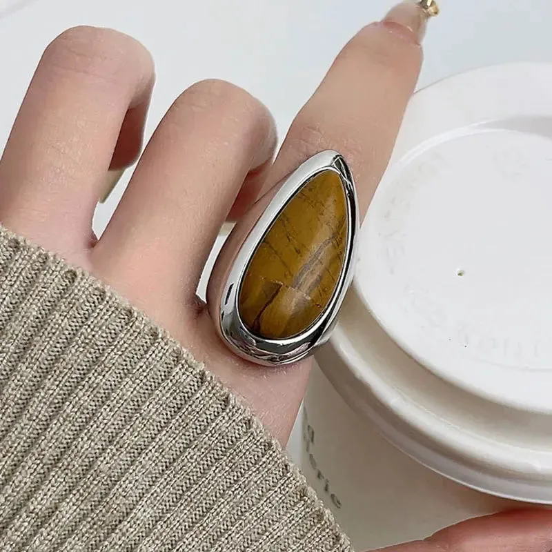 TEEK - Wood Stone Open Ring