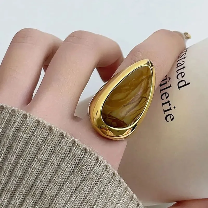 TEEK - Wood Stone Open Ring