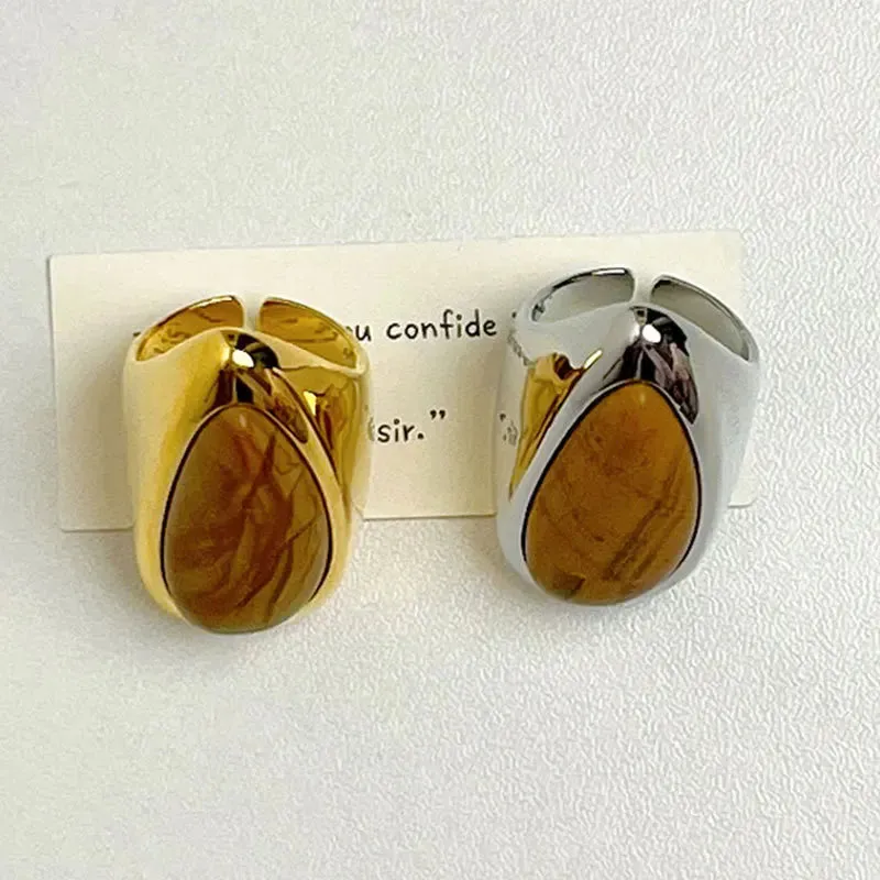 TEEK - Wood Stone Open Ring