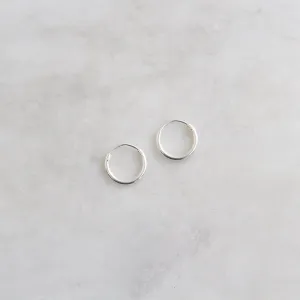 Thin 10mm Sterling Silver Infinity Hoop