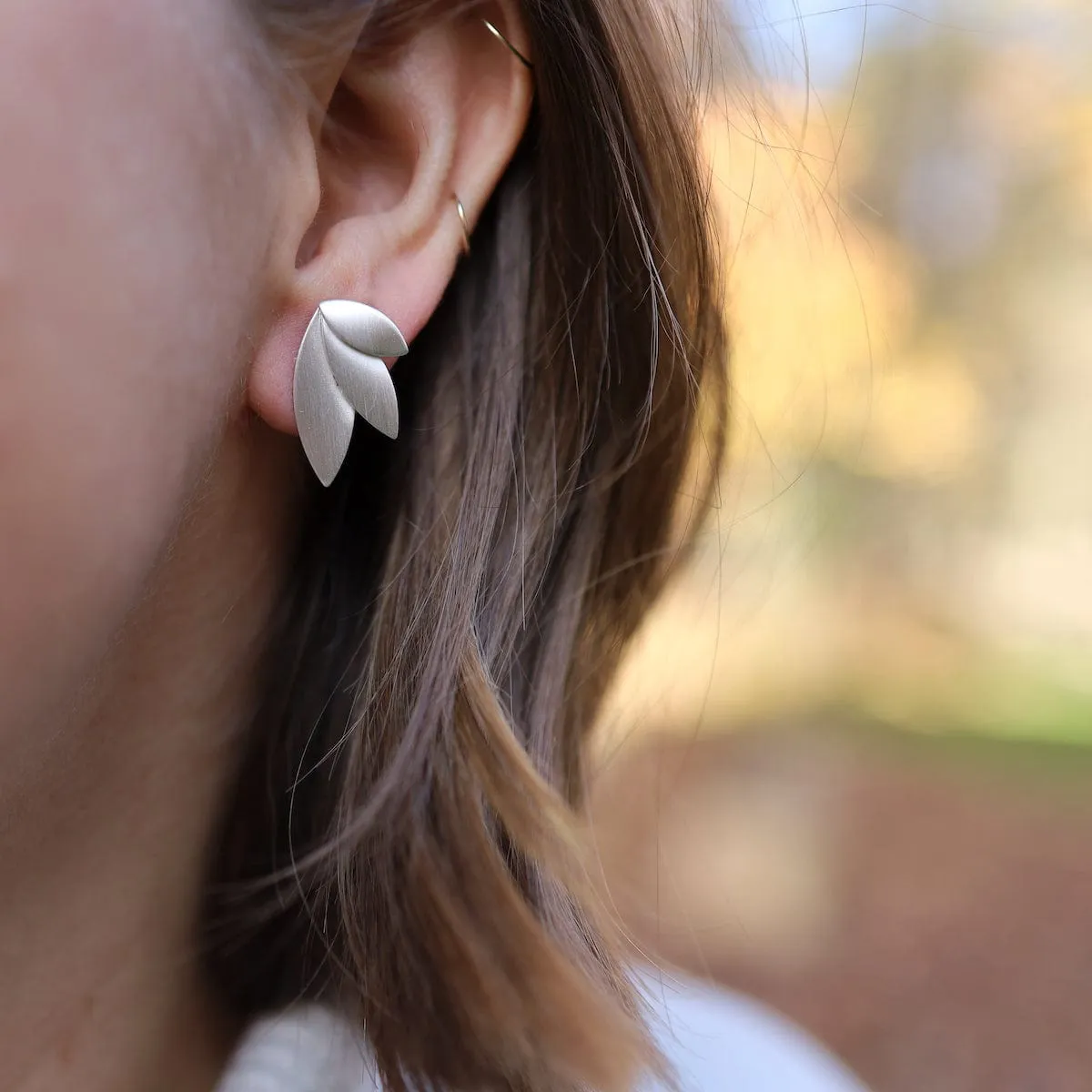 Three Leaves Post Earring