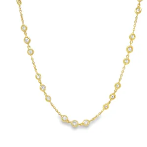 Three Station Diamond By The Yard Yellow Necklace