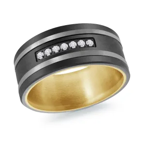 Titanium with 14K Yellow Gold Ring from the Titanium Collection by Malo - MRDTI-015-9AYD
