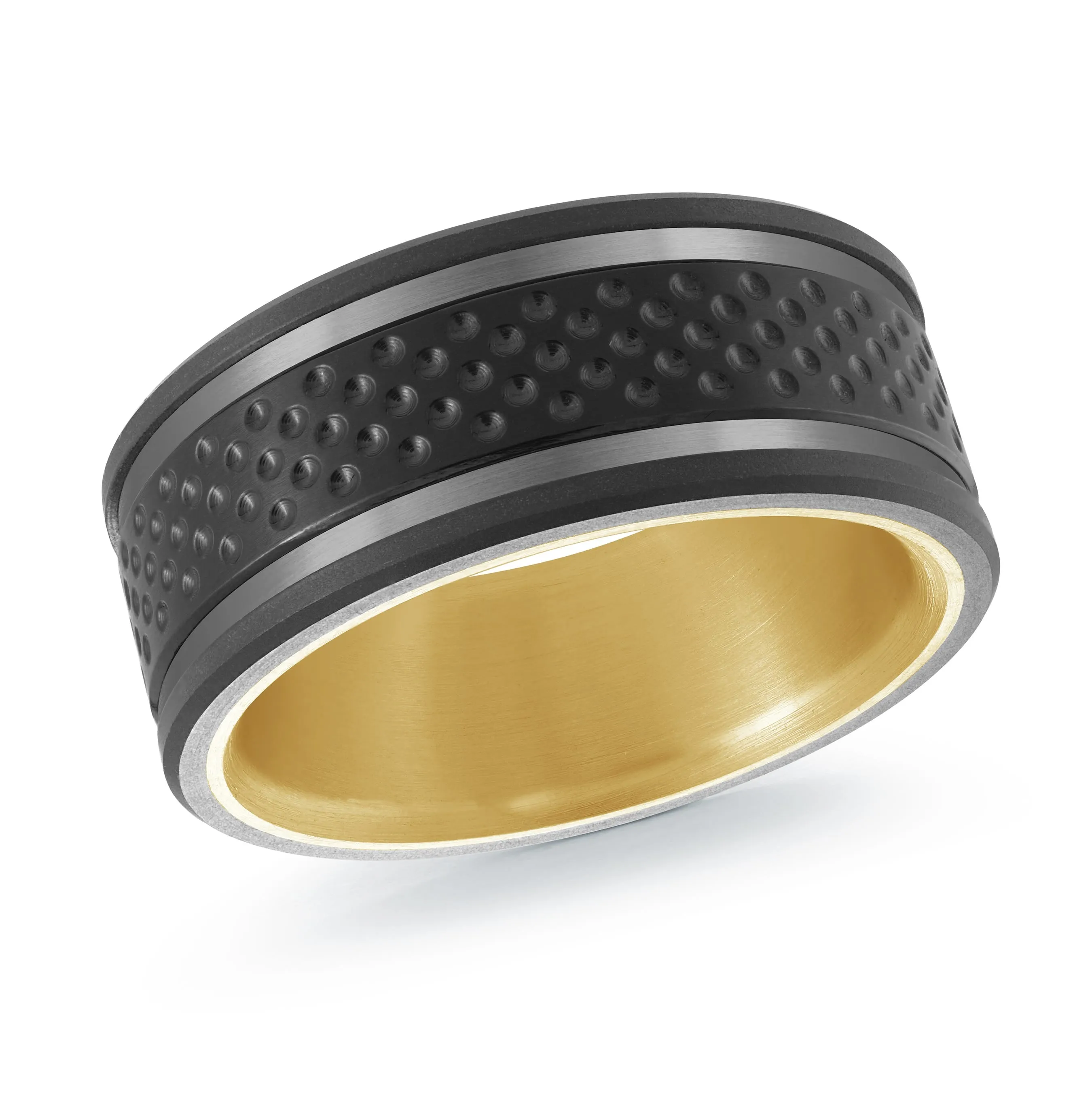 Titanium with 14K Yellow Gold Ring from the Titanium Collection by Malo - MRDTI-019-9AY