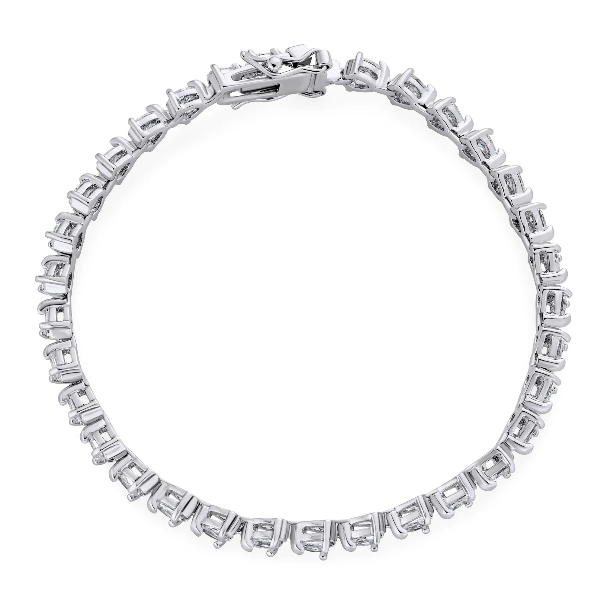 Traditional Bridal Jewelry 15CT CZ Pear Shape Tennis Bracelet Silver 14K Gold Plated