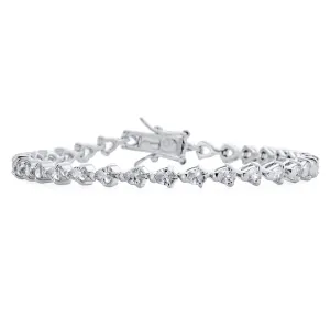 Traditional Bridal Jewelry 15CT CZ Pear Shape Tennis Bracelet Silver 14K Gold Plated