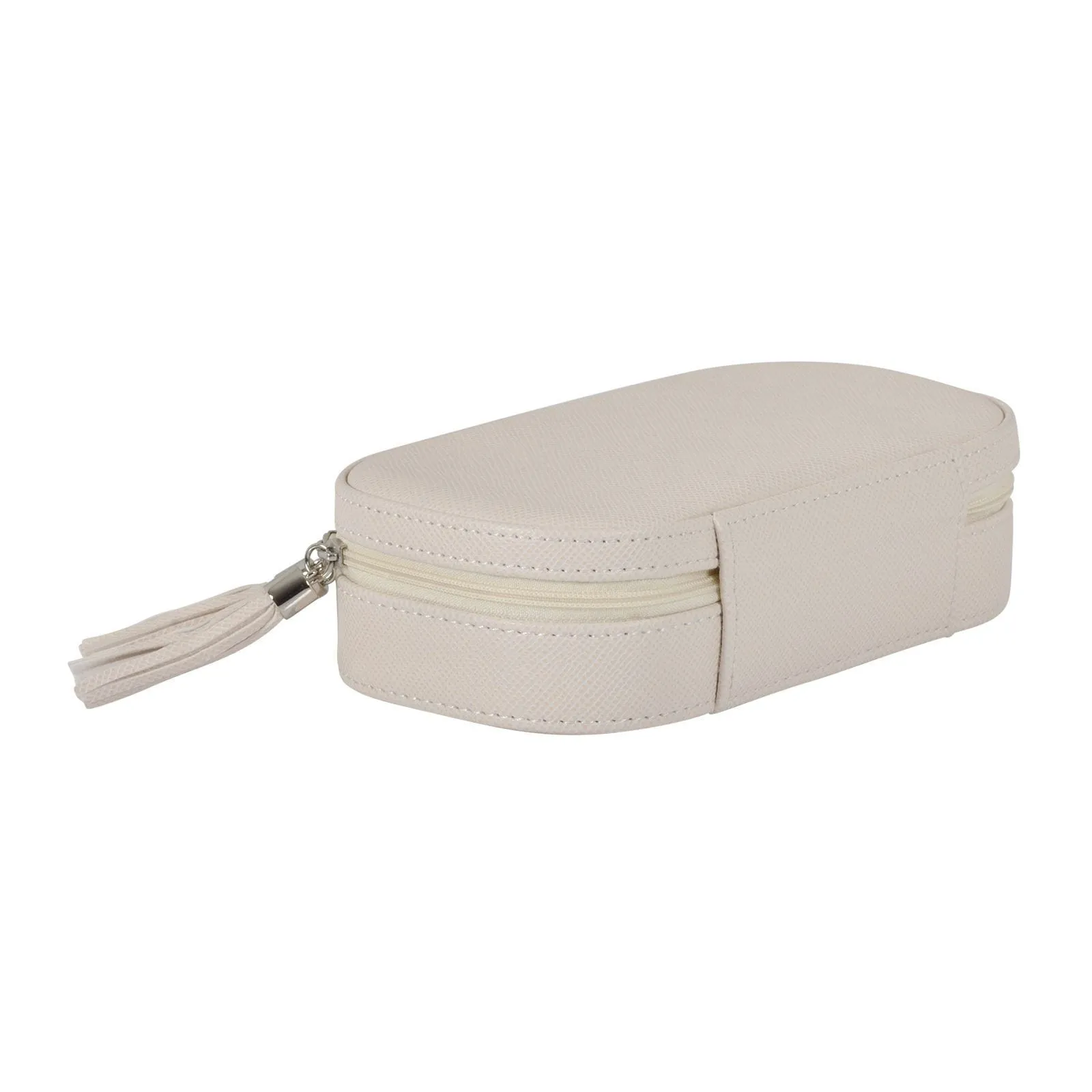 Travel Jewellery Case With Mirror Zip Faux Leather Box
