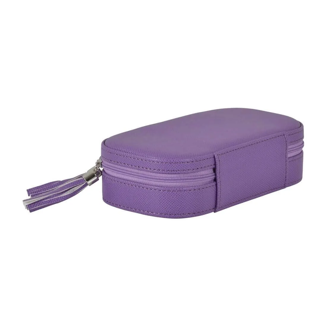 Travel Jewellery Case With Mirror Zip Faux Leather Box