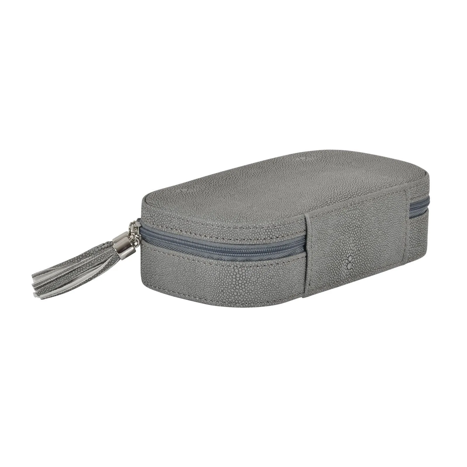 Travel Jewellery Case With Mirror Zip Faux Leather Box