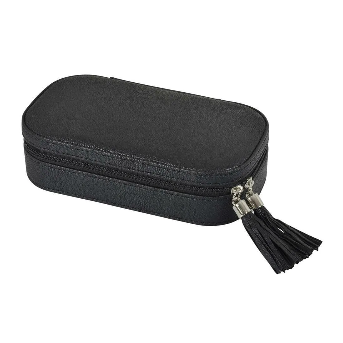 Travel Jewellery Case With Mirror Zip Faux Leather Box