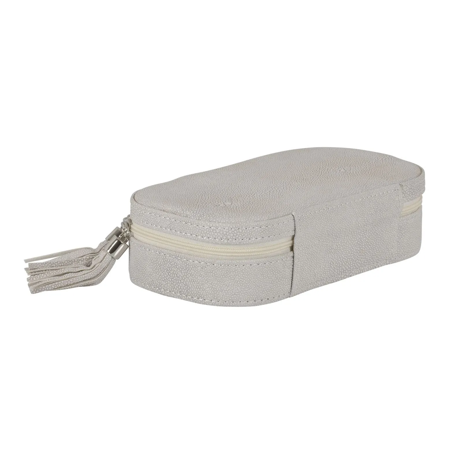 Travel Jewellery Case With Mirror Zip Faux Leather Box