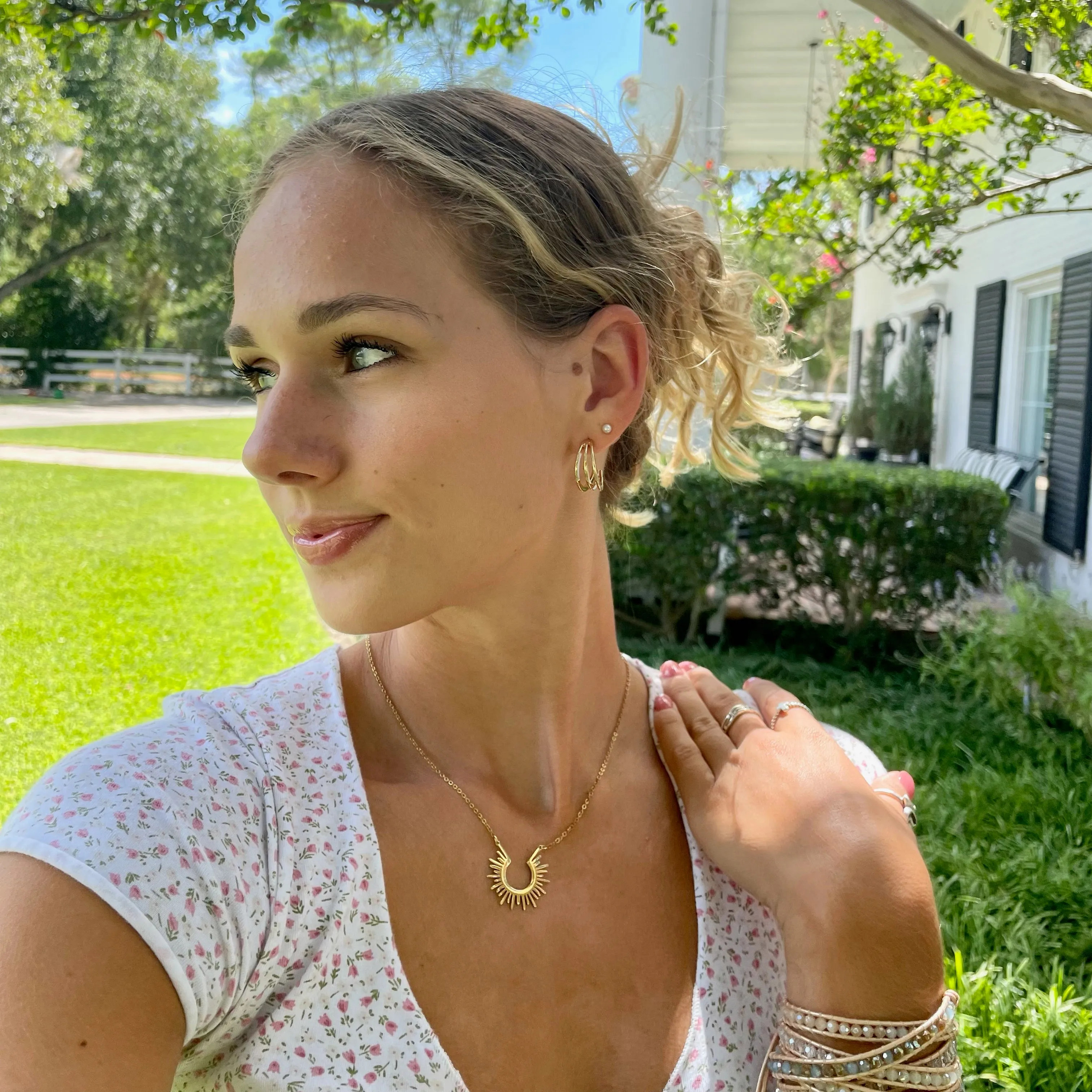 Triple Hoop Earring - 14K Gold