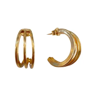 Triple Hoop Earring - 14K Gold