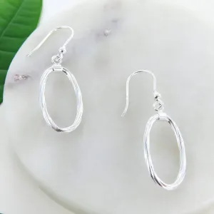 Twist Oval Drop Earring
