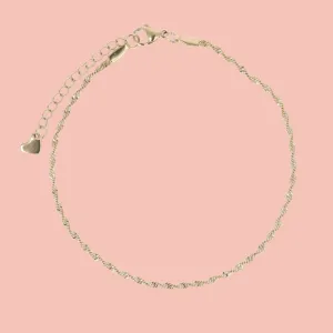 Twisted Anklet (Gold Plated)