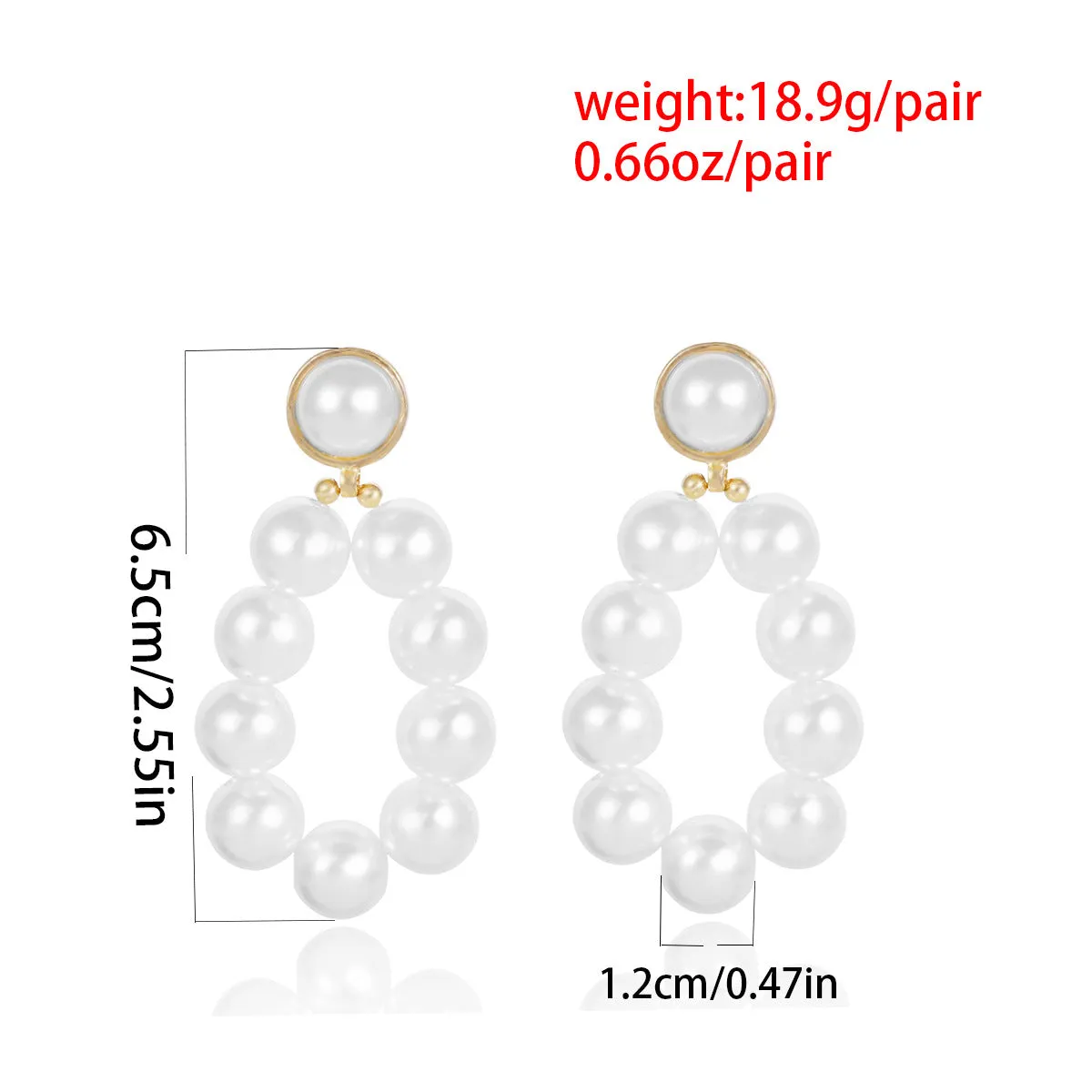 Women's Personality Geometric Pearl Simple Beaded All-match Stud Earrings