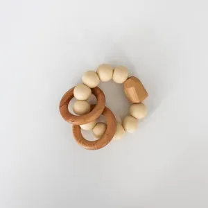 Wood and Silicone Teething Rattle - Sedona Wheat by Chelsea and Marbles