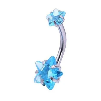 Yellow Chimes Belly Button Rings for Women Body Piercing Jewelry Stainless Steel 2 Pcs Crystal Navel Piercing Jewelry for Women and Girls.