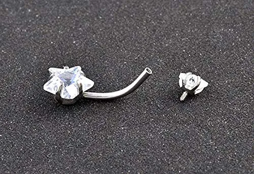 Yellow Chimes Belly Button Rings for Women Body Piercing Jewelry Stainless Steel 2 Pcs Crystal Navel Piercing Jewelry for Women and Girls.