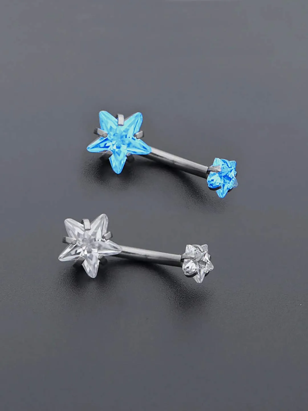Yellow Chimes Belly Button Rings for Women Body Piercing Jewelry Stainless Steel 2 Pcs Crystal Navel Piercing Jewelry for Women and Girls.