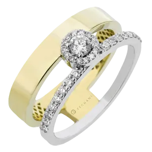 ZR2396 Right Hand Ring in 14k Gold with Diamonds